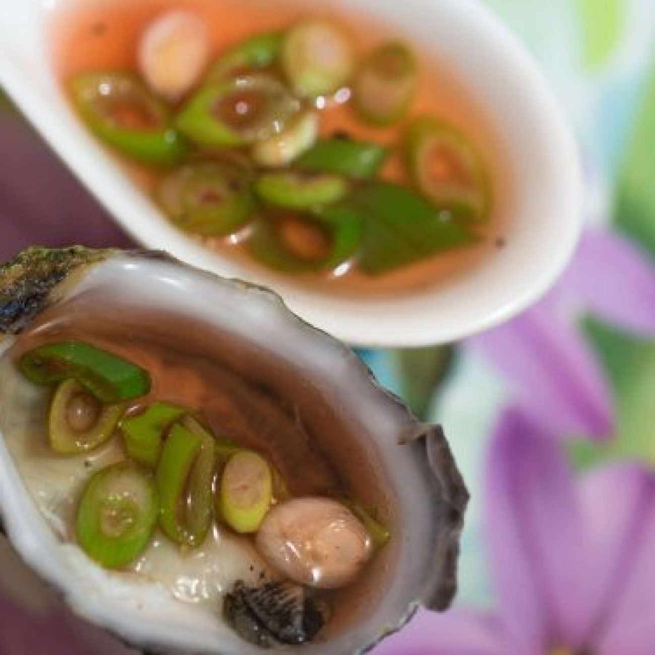 Freshly Shucked Oysters And Sauce