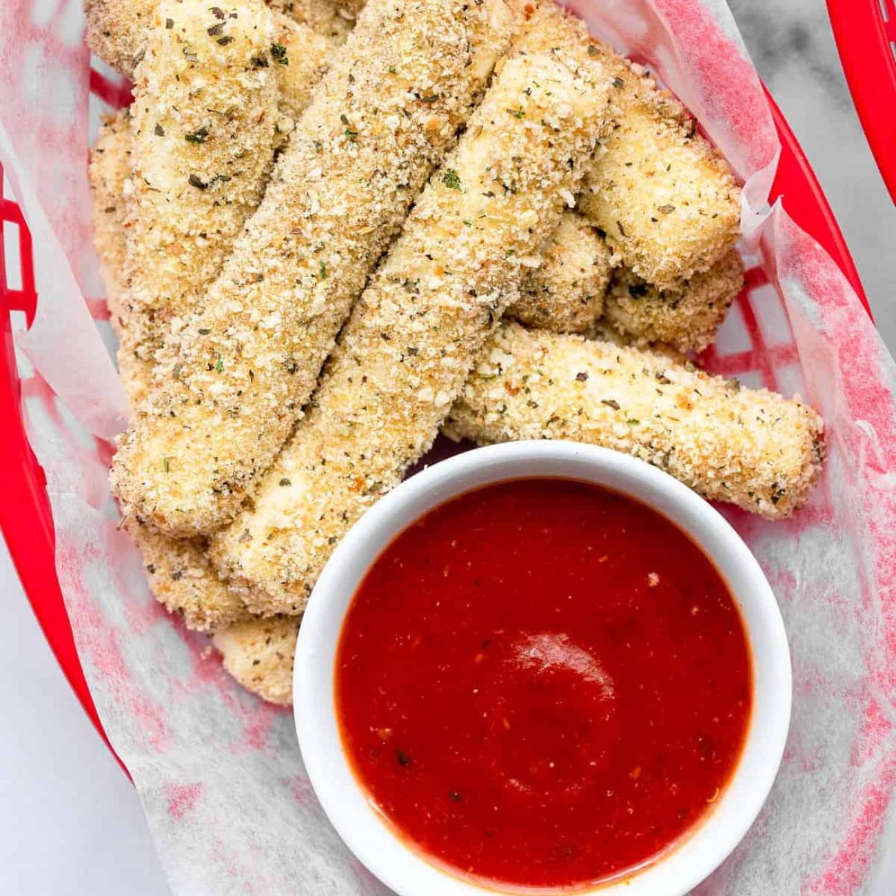 Fried Cheese Sticks With Tomato Sauce