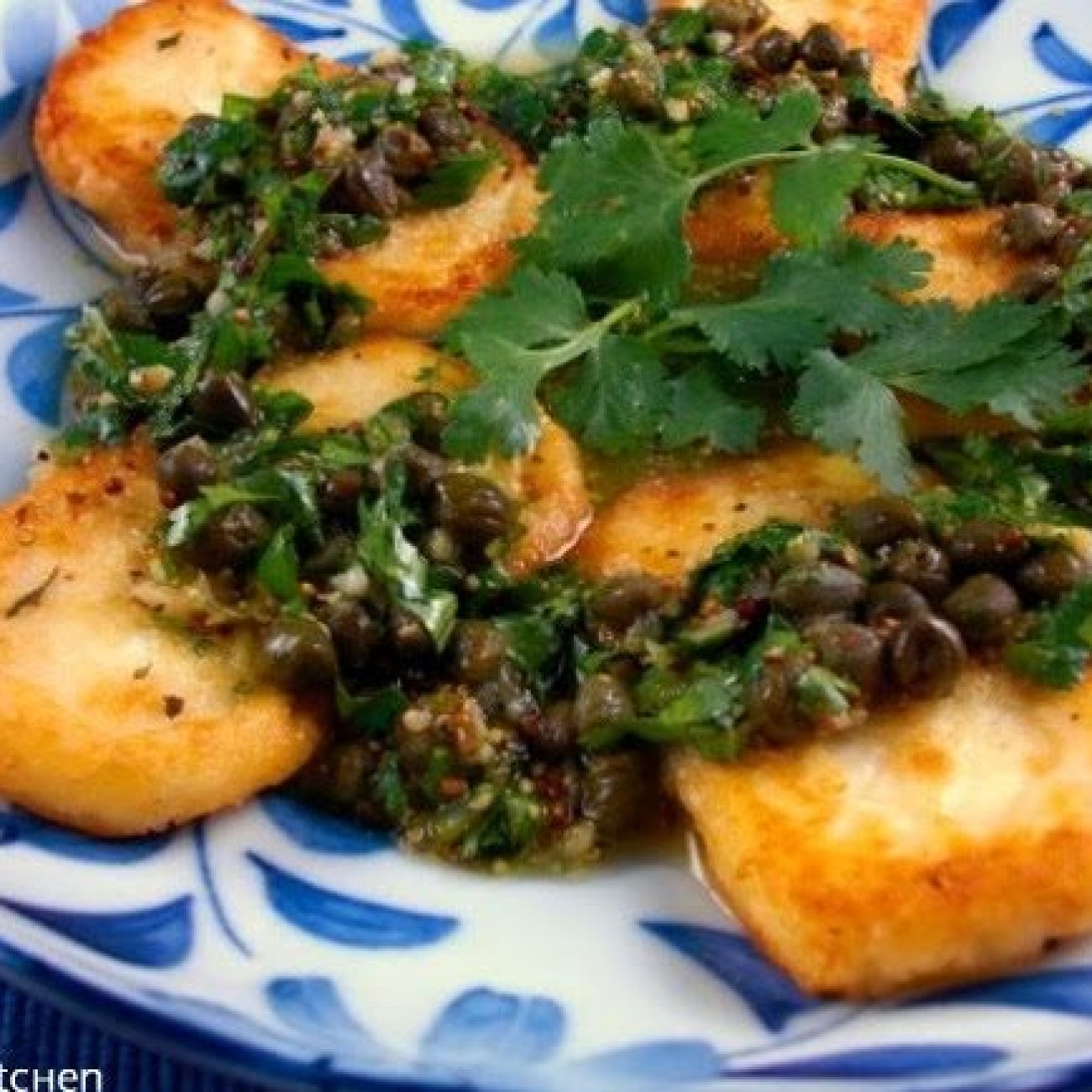 Fried Halloumi Cheese With Caper