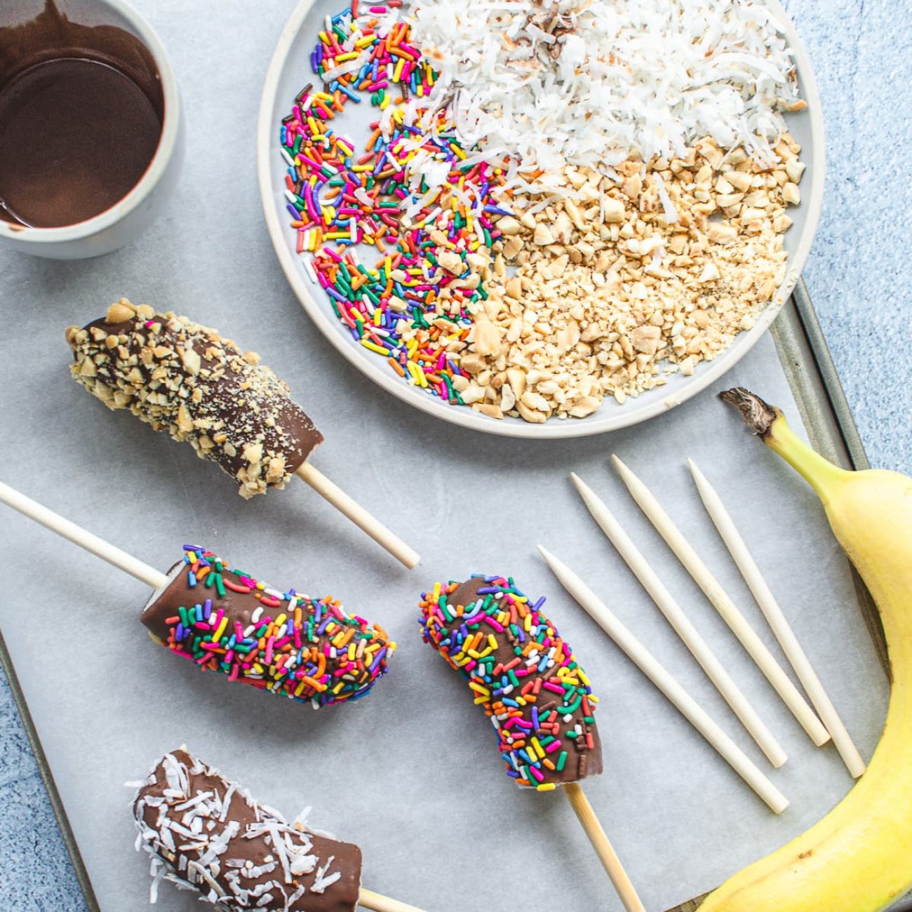 Frozen Banana Popsicles