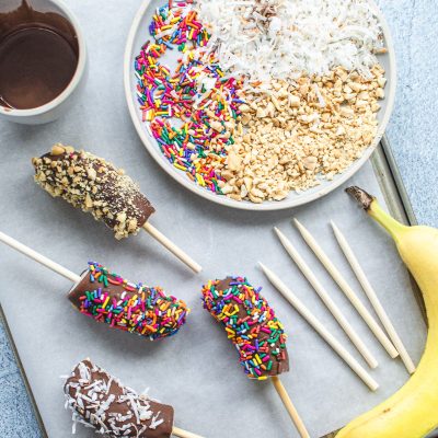 Frozen Banana Popsicles