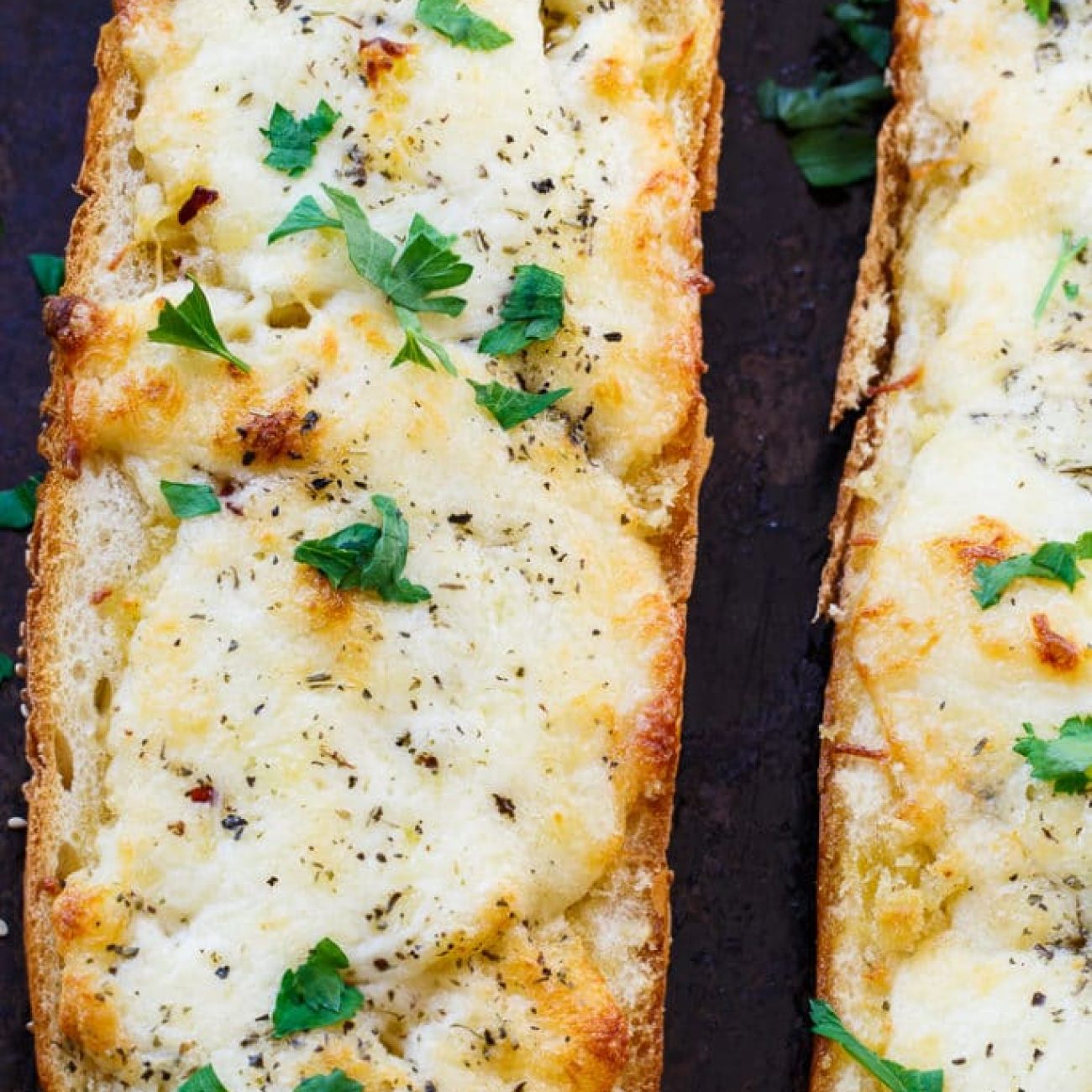 Garlic Bread With Mayo & Cheddar