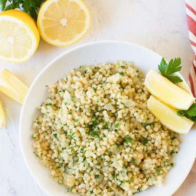 Garlic Couscous Paired With Zesty Lamb