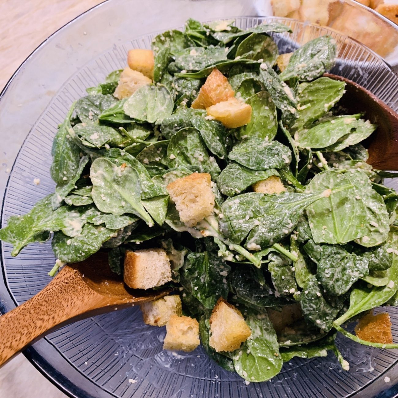 Garlic Crouton Cups With Pesto Caesar And