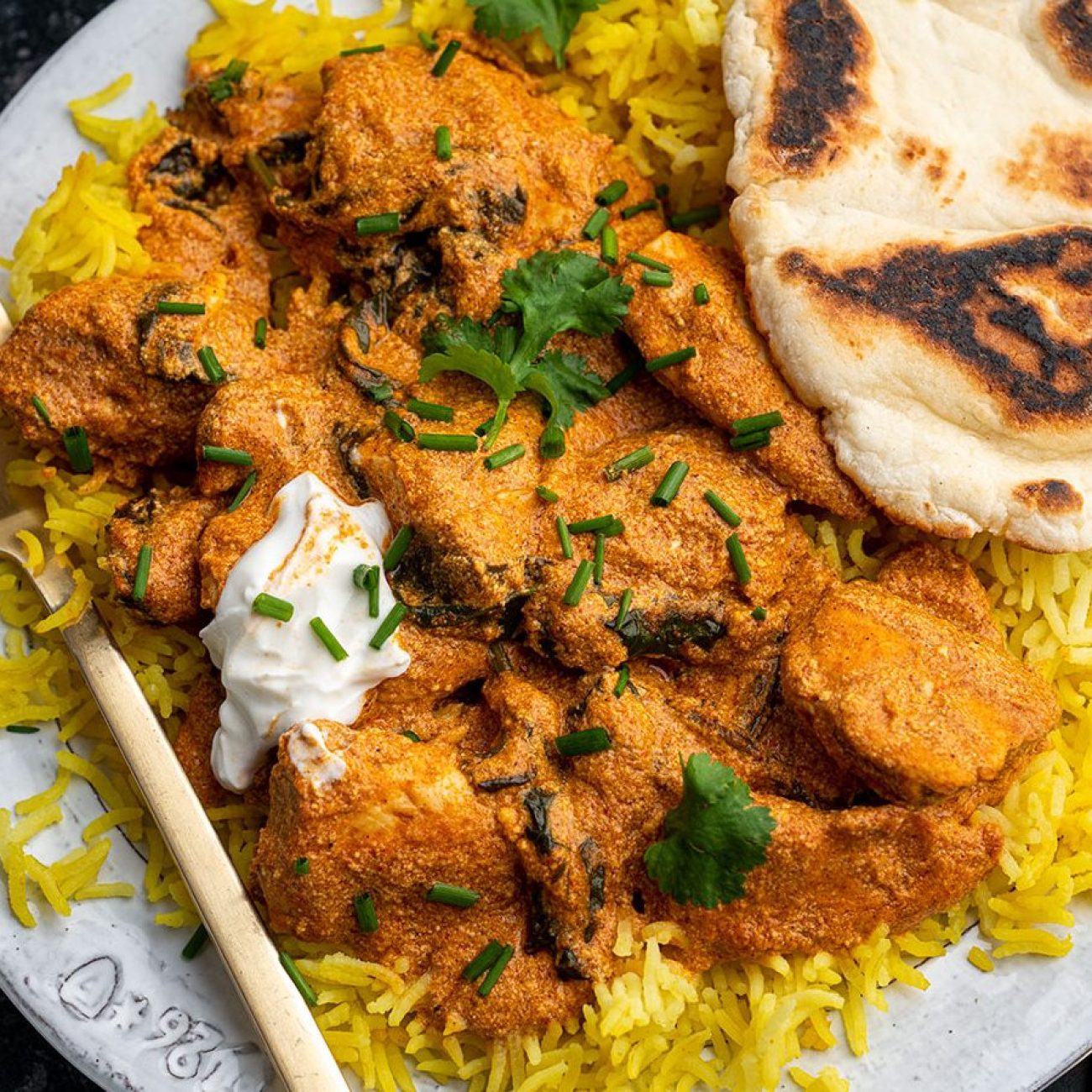 Garlic Curry Chicken & Spinach