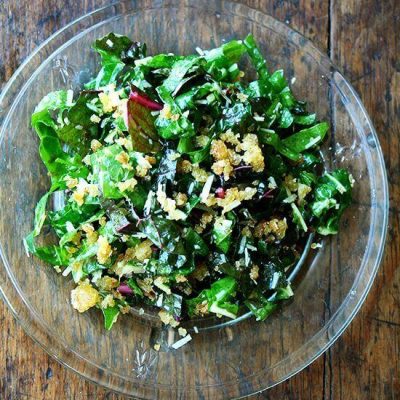 Garlic Infused Walnut And Pecorino Cheese Salad Recipe