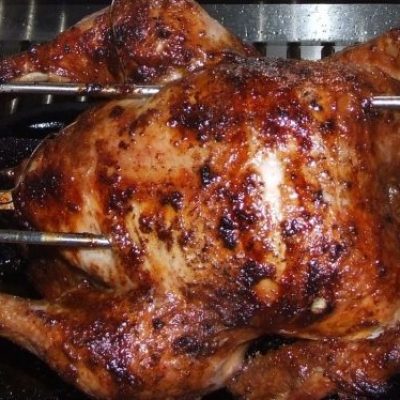 Garlic-Lemon Rotisserie Chicken With