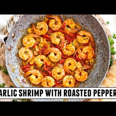 Garlic Shrimp And Ham Spanish Delight With Bell Peppers