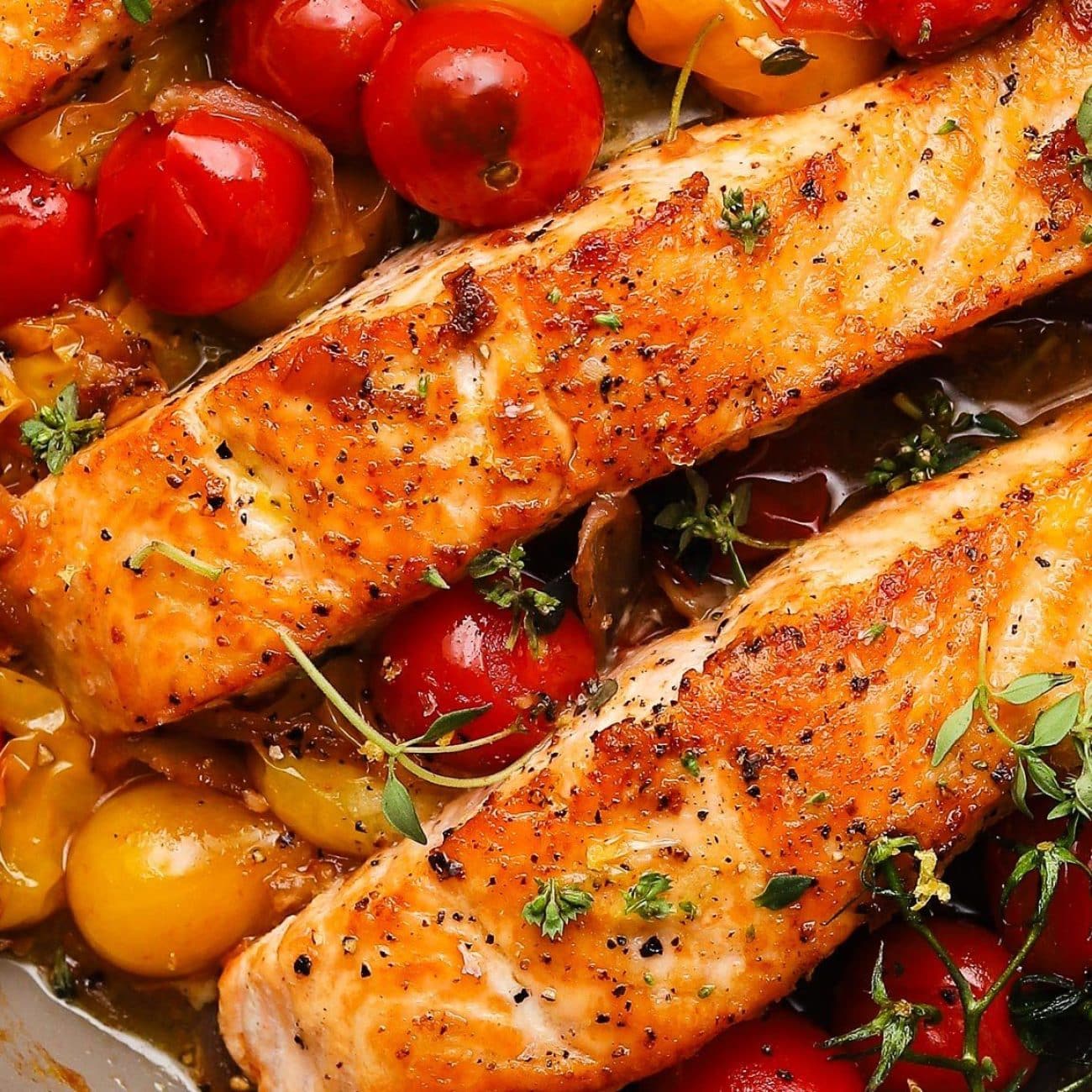 Garlic Tomato Glazed Spicy Salmon Recipe