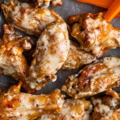 Garlic Wings With Parmesan Dipping Sauce