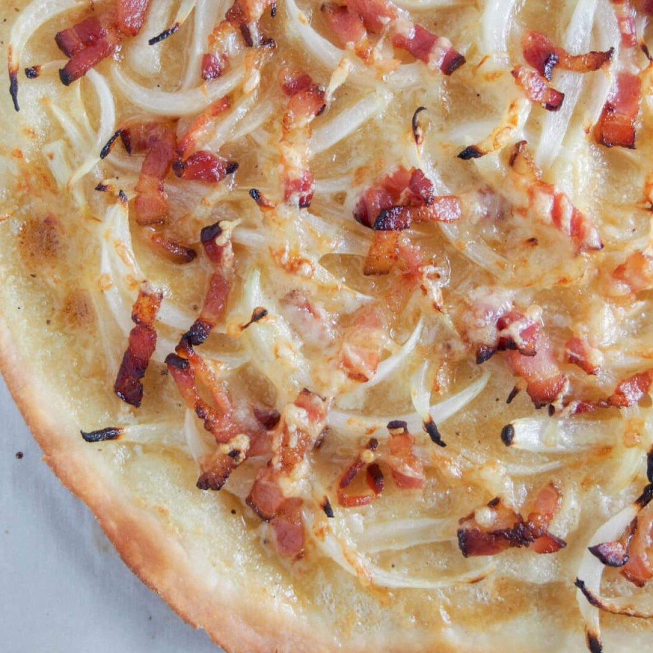 German Bacon And Onion TartFlammekueche