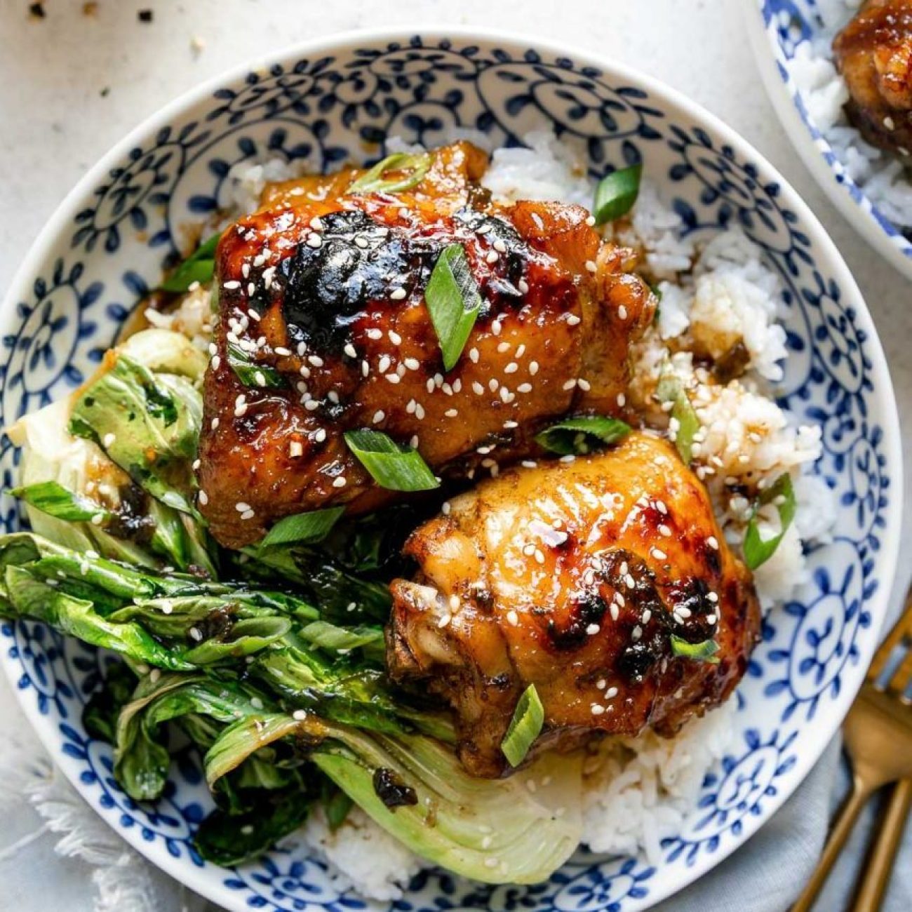 Ginger-Sesame Chicken With Bok Choy, Onion And