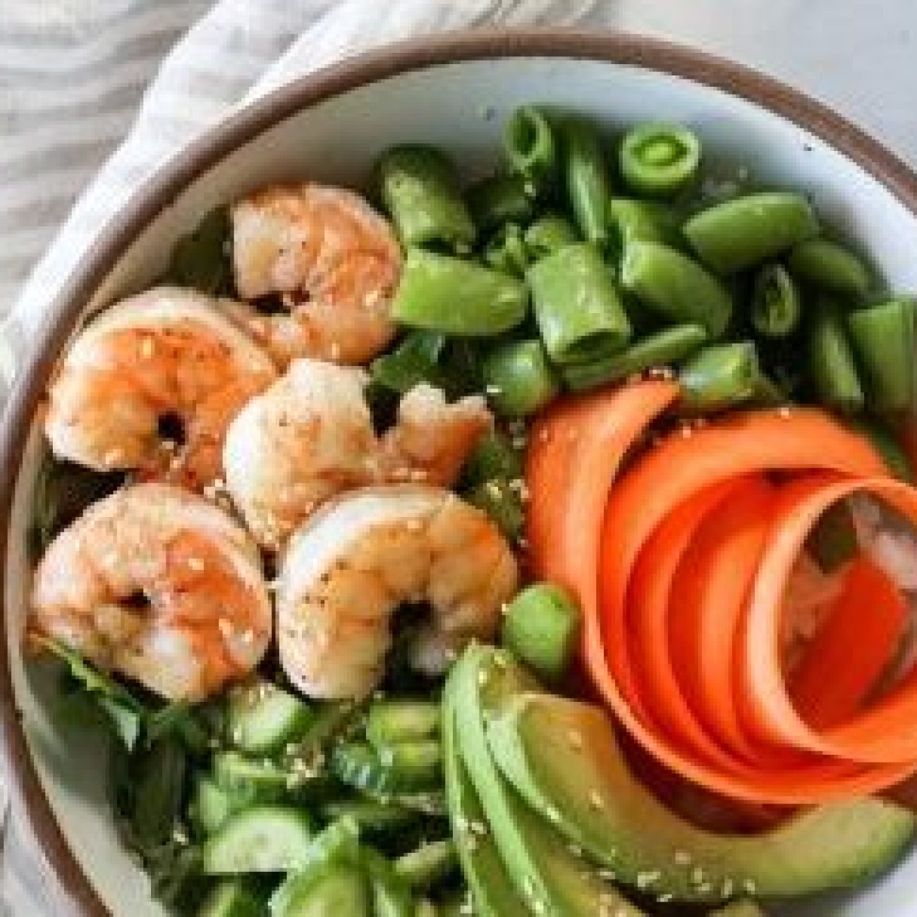 Ginger Shrimp, Mango Ribbon & Avocado Lettuce