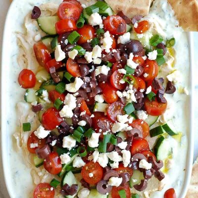 Greek Layered Dip With Pita Chips