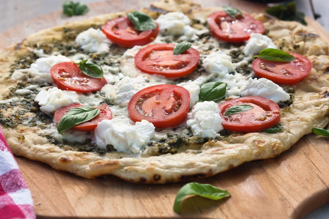 Greek Pesto Ricotta Pizza