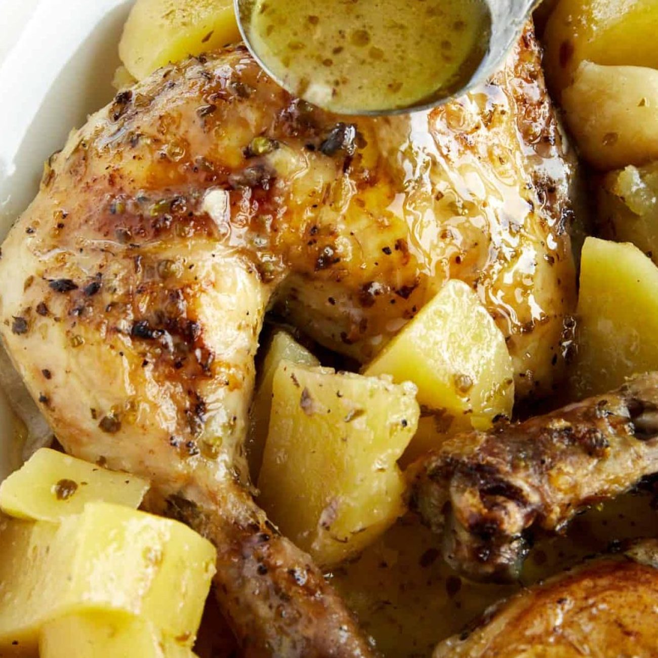 Greek Style Roasted Chicken Legs, Potatoes