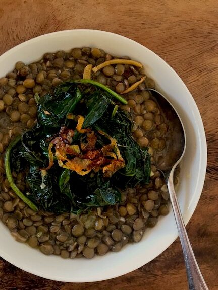 Green Lentils With Garlic & Onion Madhur