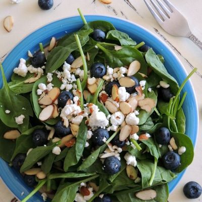 Greens With Blueberries, Feta And Almonds