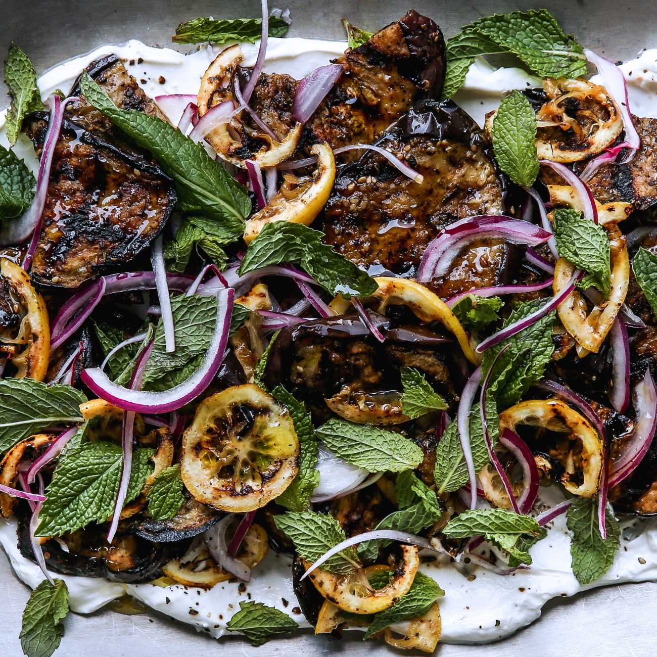 Grilled Aubergine Eggplant In