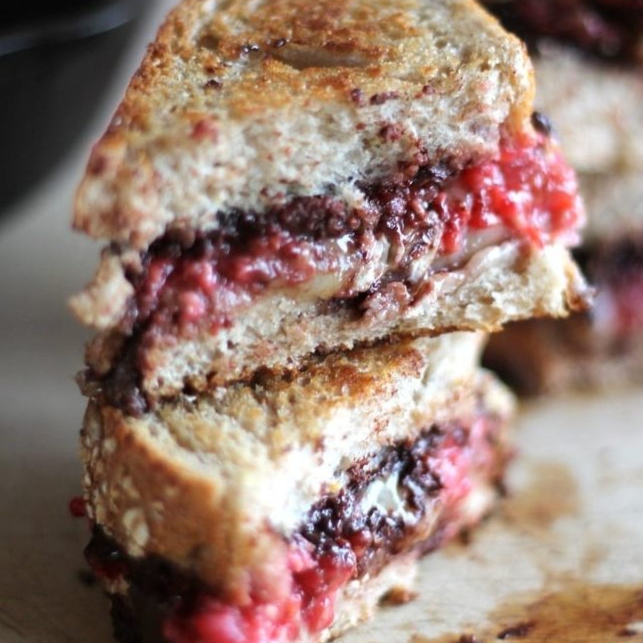 Grilled Brie And Jam Sandwich