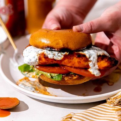 Grilled Buffalo Chicken Salad Sandwiches Or