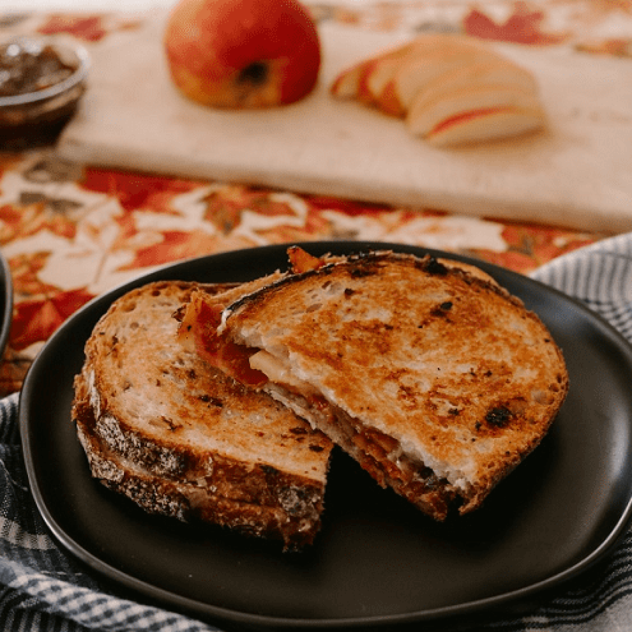 Grilled Cheddar And Bacon On Raisin Bread