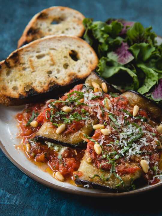 Grilled Eggplant With Ricotta And Tomato