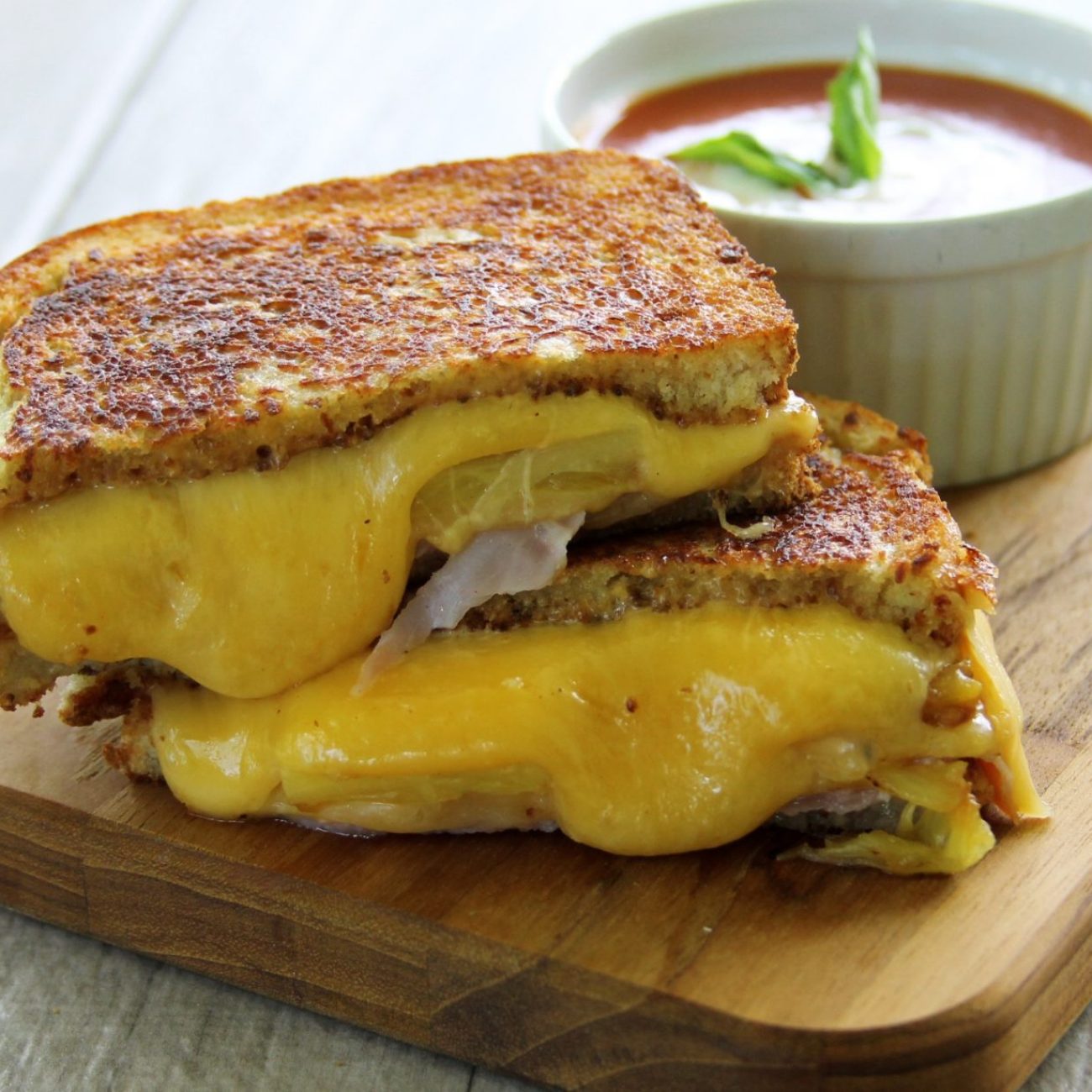 Grilled Ham, Pineapple And Swiss Sandwich