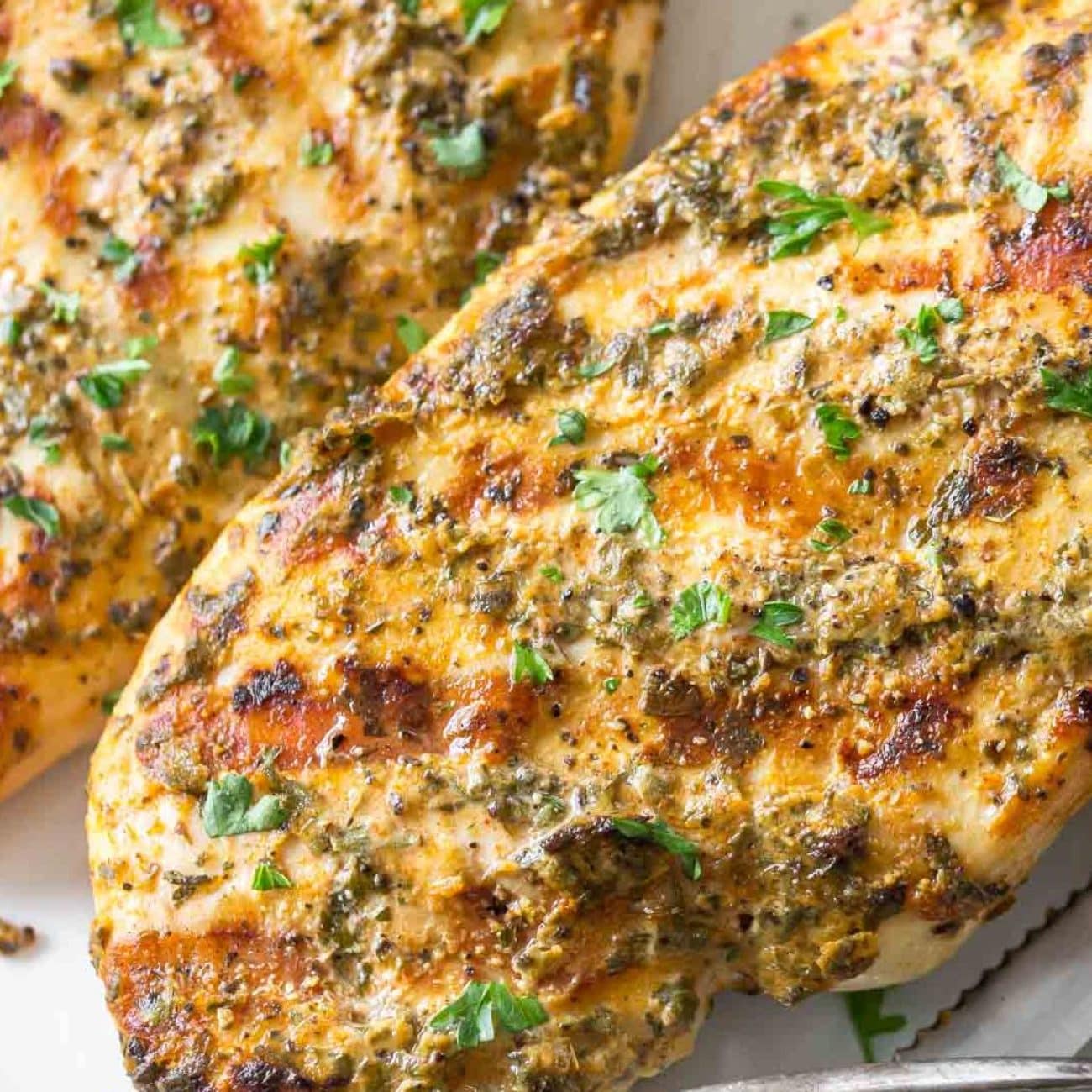 Grilled Herb- Coated Chicken Breasts