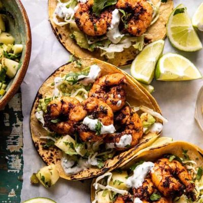 Grilled Prawns With Cilantro And Ginger Sauce