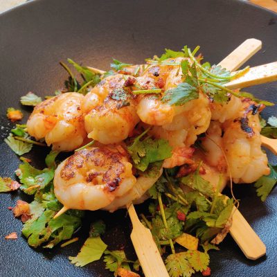 Grilled Prawns With Raw Sauce