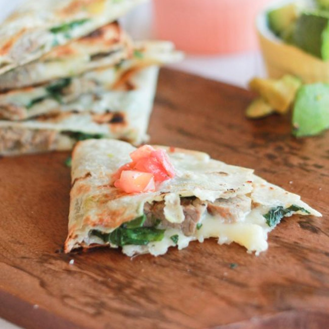 Grilled Quesadillas With Feta, Spinach