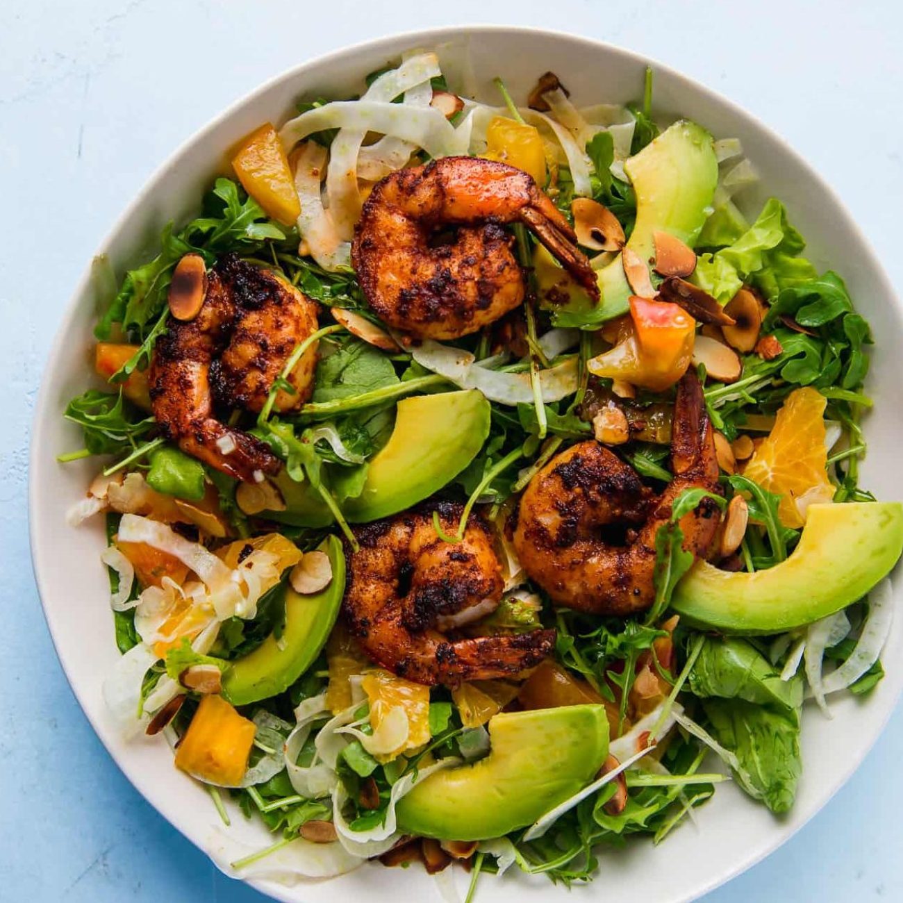 Grilled Shrimp Avocado Fennel And Orange Salad