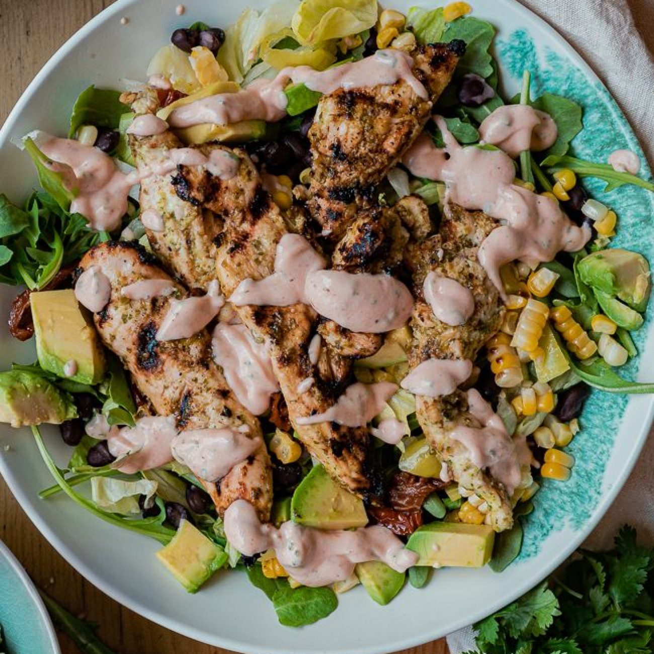 Grilled Southwestern Chicken Salad with Fresh Tomato