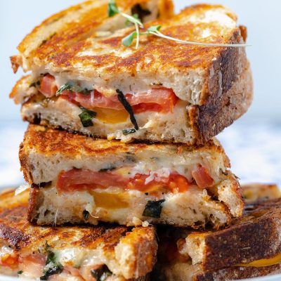 Grilled Tomatoes - Cheese Topped