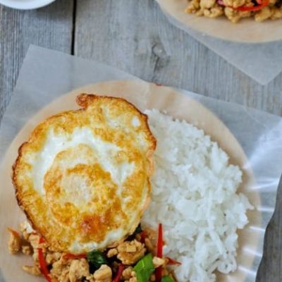 Ground Chicken Stir Fried With Basil Kai Pad Bai