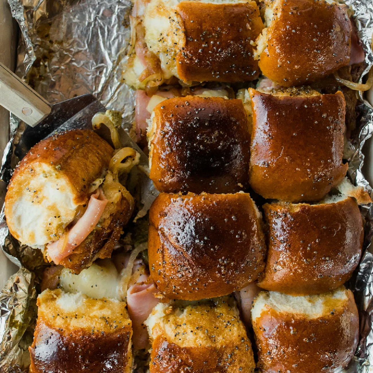 Ham And Poppy Seed Sandwich Bites