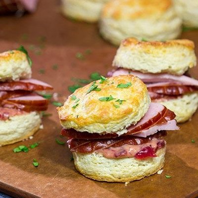 Ham Tea Biscuits With Blackberry Mustard Or