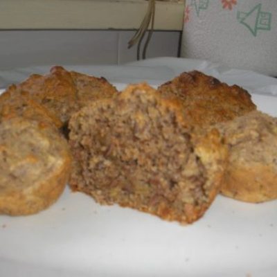Healthy Apple Walnut Muffins With Flax Seed