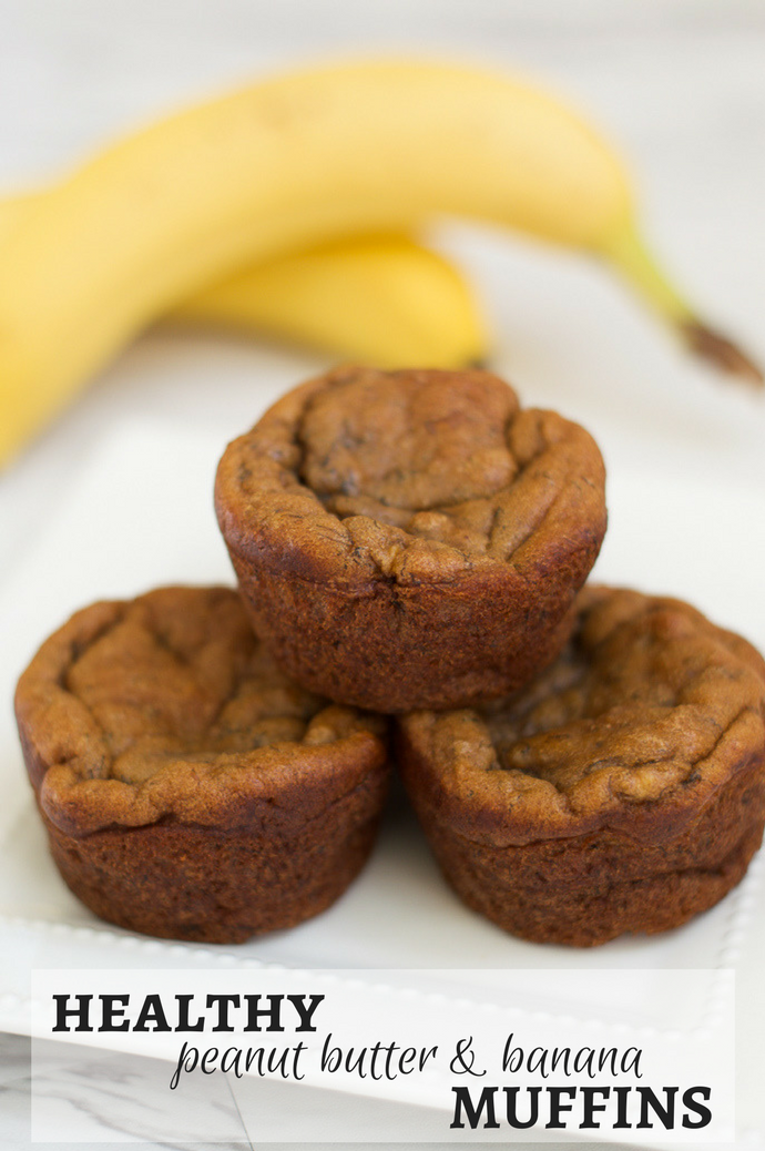 Healthy Peanut Butter Banana Muffins