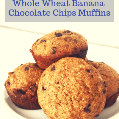 Healthy Whole Wheat Banana Chocolate Chip Muffins Recipe