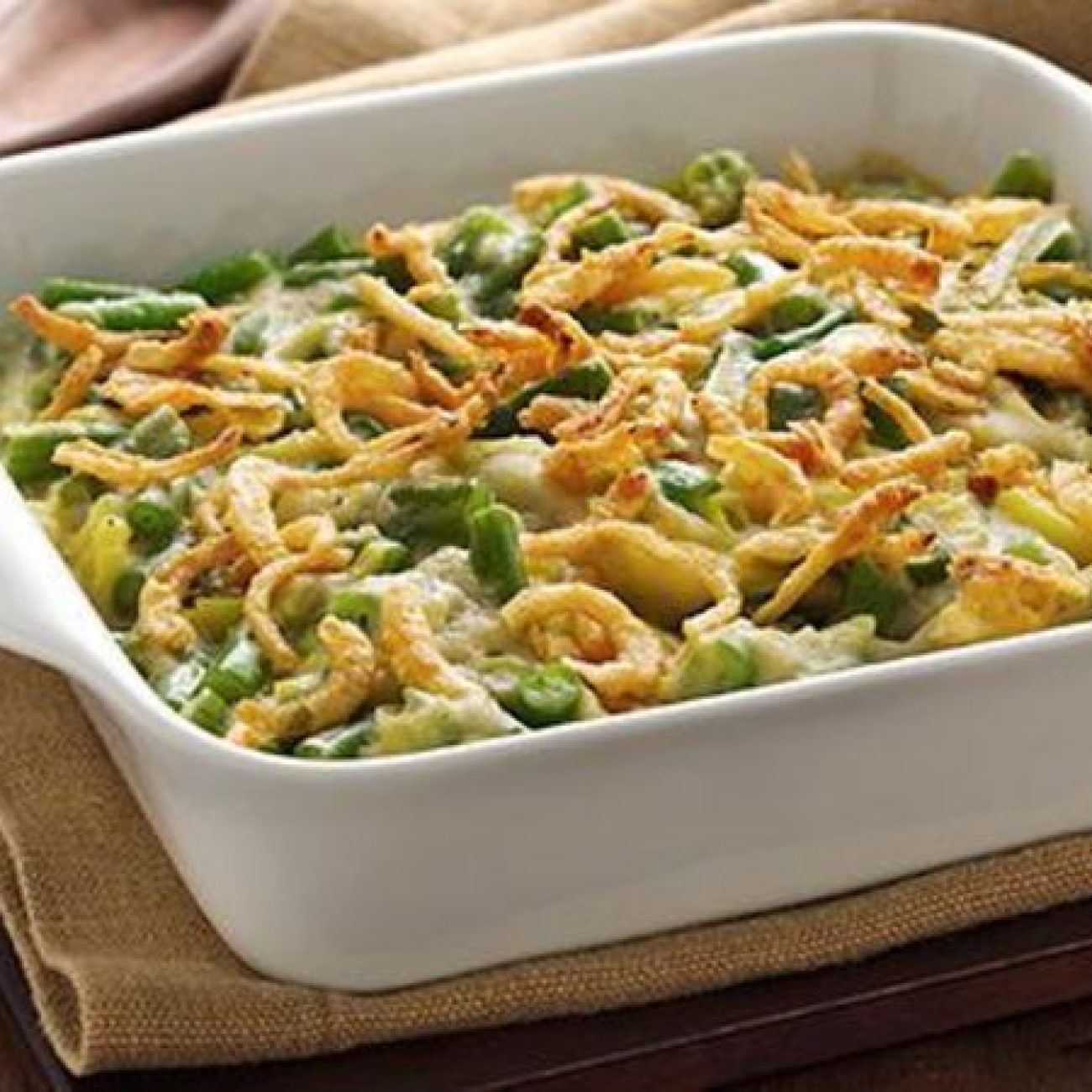 Holiday Green Beans Almondine Casserole