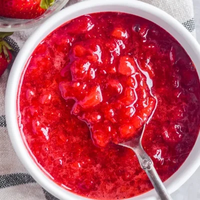 Homemade Warm Double Strawberry Sauce Recipe