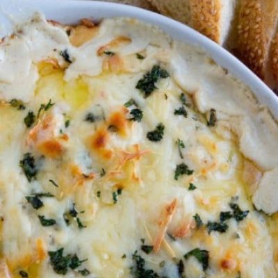 Hot Artichoke Dip With Shrimp, Mustard And