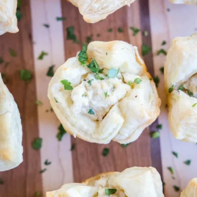 Hot Mushroom Crab Puff Canapes