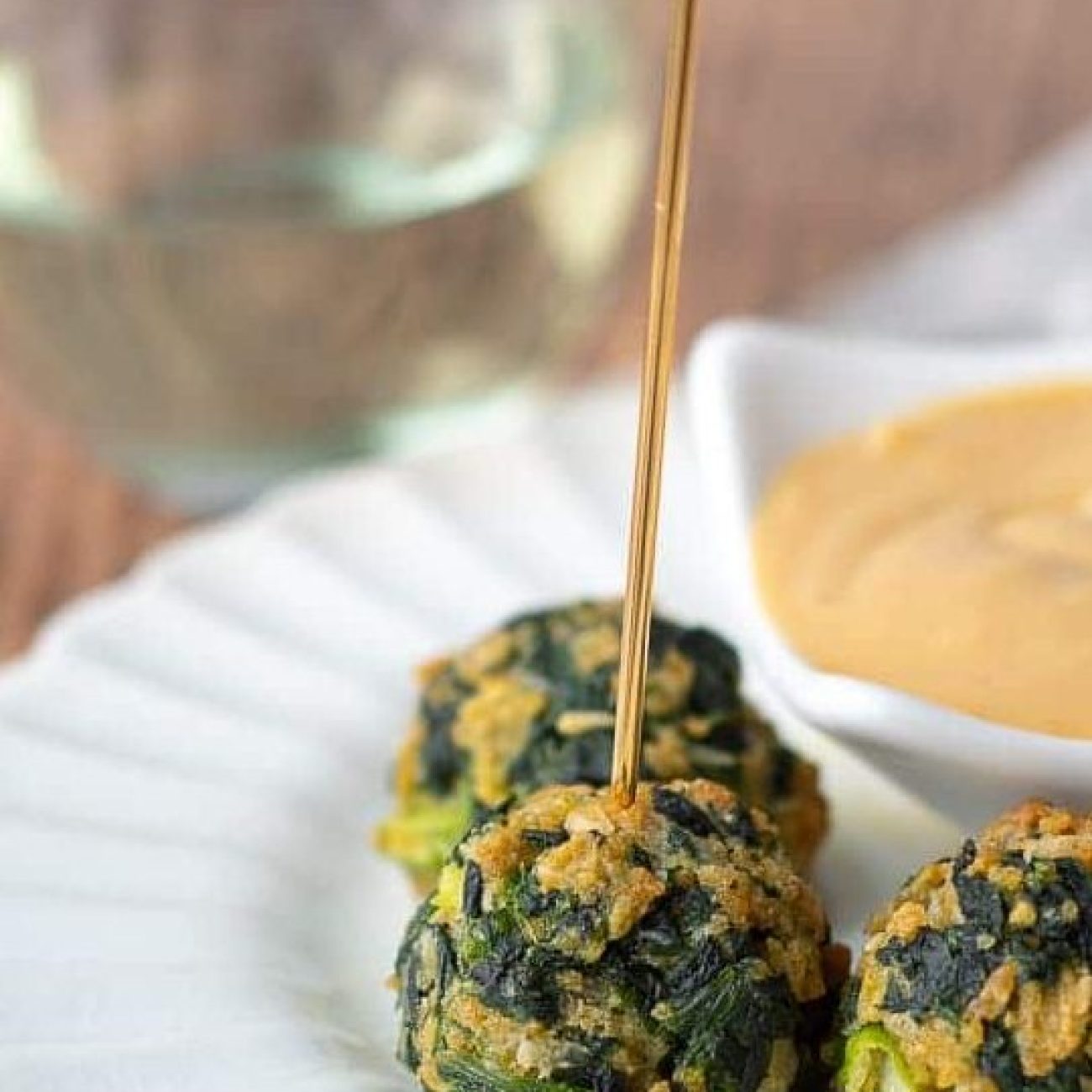 Hot Spinach Balls & Spicy Mustard Sauce