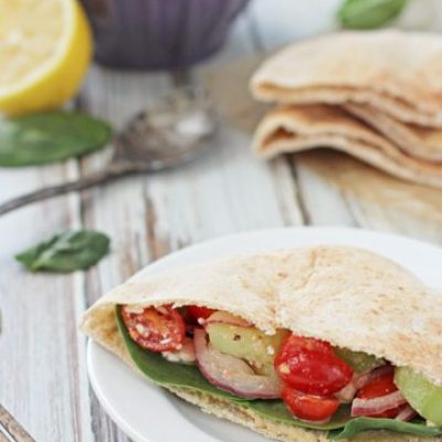 Hummus, Artichoke, And Tomato Pita