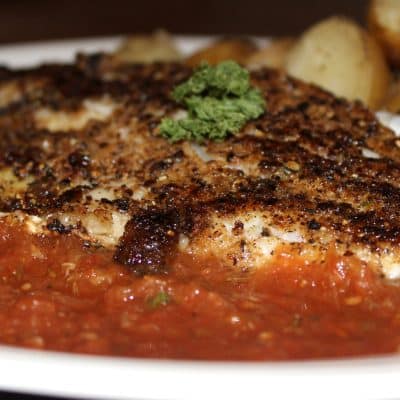 Hut Bcamoun Baked Striped Bass With Cumin