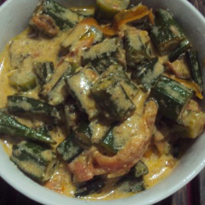 Indian Okra Curry Made In Buttermilk