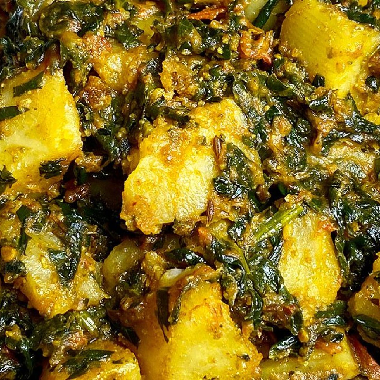 Indian Spiced Spinach With Potatoes